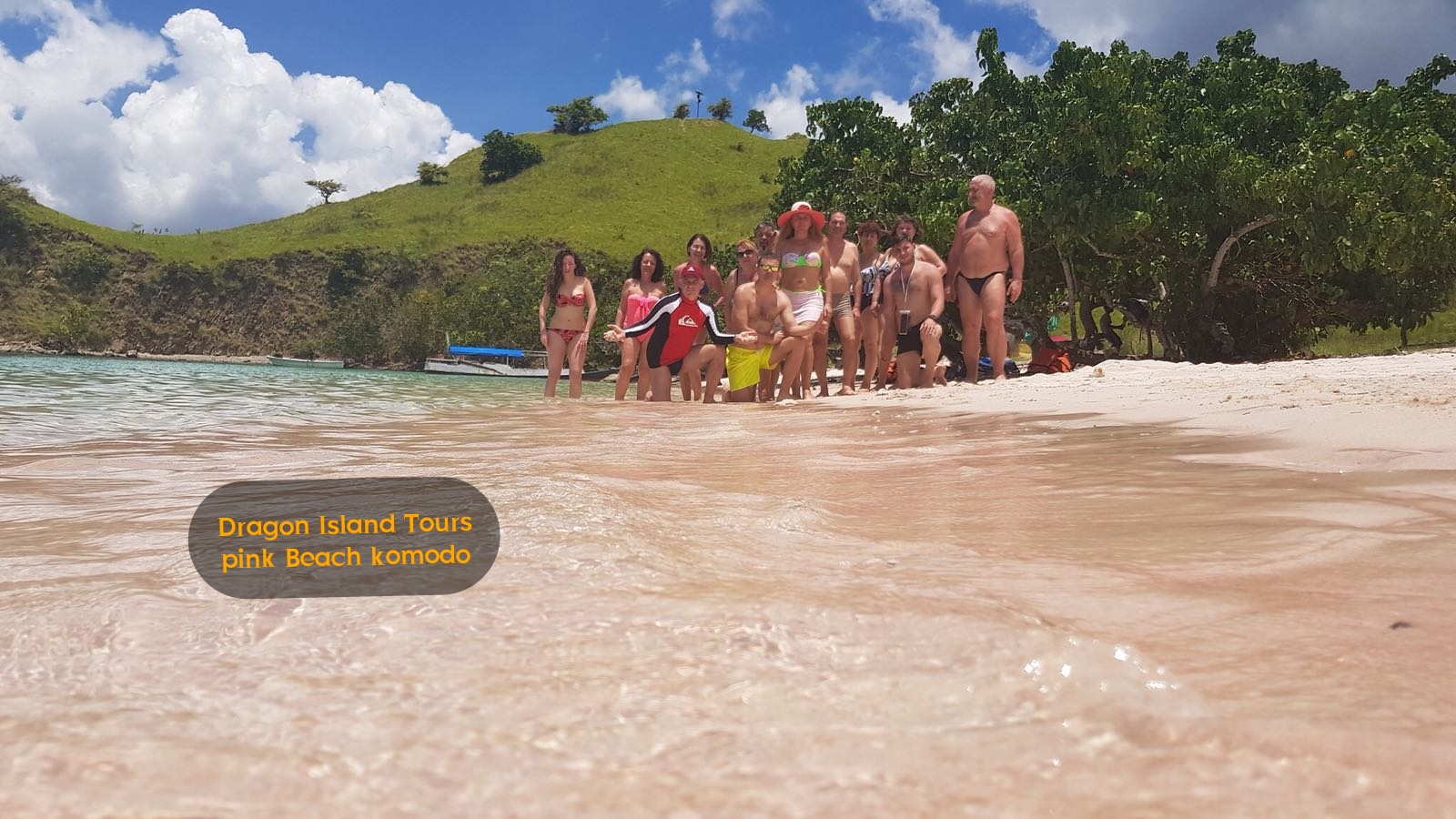 Our Tour Group at Pink Beach